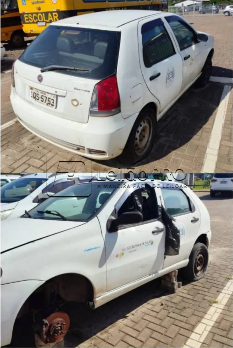 LOTE 004 - Um veículo Fiat Palio, cor branca, ano/modelo 2010/2010.