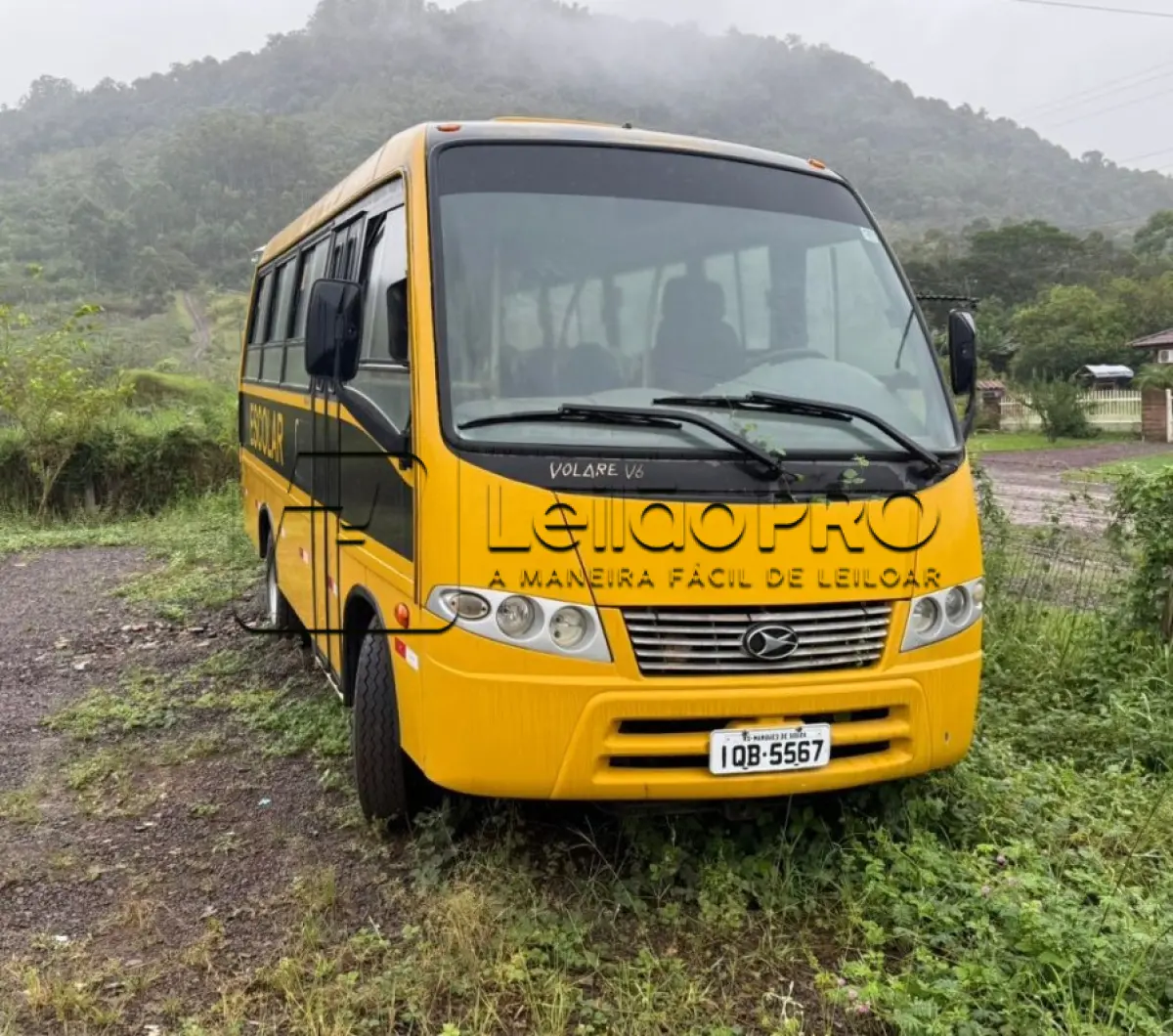 LOTE 009 - ONIBUS MARCOPOLO VOLARE V6 ESCOLAR, 23 PESSOAS, ANO 2009/2010.