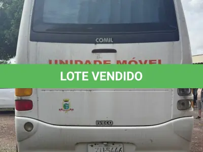 LOTE 003 - VEÍCULO MICROÔNIBUS AMBULÂNCIA, FIAT IVECO, MODELO COMIL BELLA M, DIESEL, CAP. 6,2 TON, 122 CV, COR BRANCA, ANO DE FABRICAÇÃO 2003, MODELO 2004