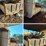 LOTE 020 - Caçamba 6 metros Cúbicos, mais ferragens que está em cima